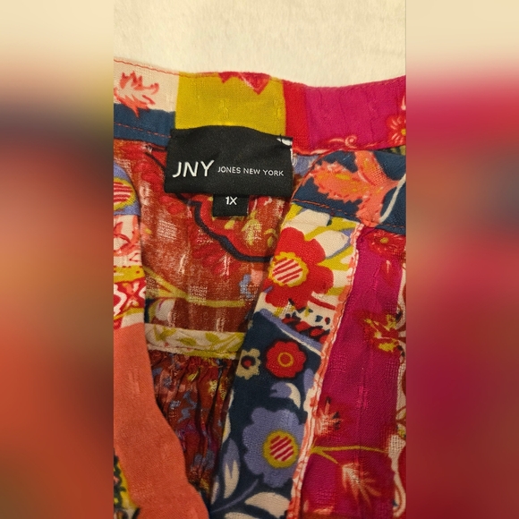 Jones New York Multicolor Patchwork Blouse, Size 1X. - Picture 11 of 13